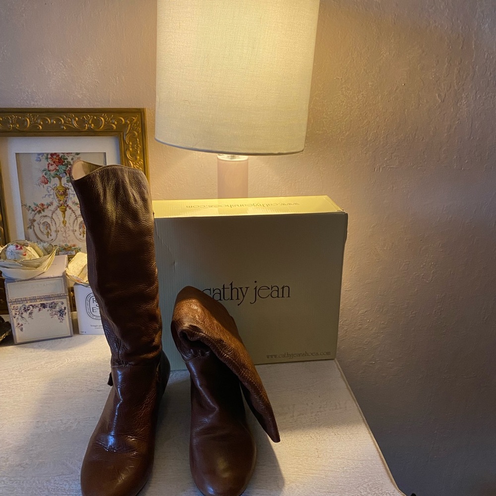 Cathy Jean Rich Brown Leather Boots
